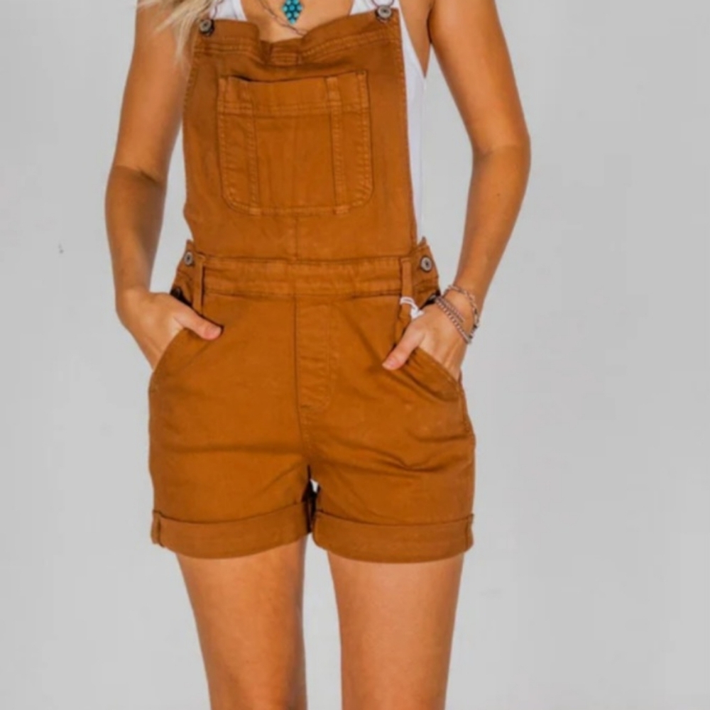 NWT Judy Blue Brown Overall Shorts
